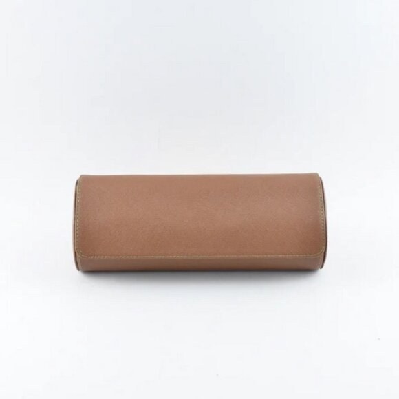 Tempomat Brown Saffiano Triple 3 Watch Travel Case/Roll, Display Storage - Picture 3 of 6